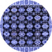 Round Machine Washable Abstract Blue Modern Rug, wshabs4633blu