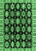 Machine Washable Abstract Emerald Green Modern Area Rugs, wshabs4633emgrn