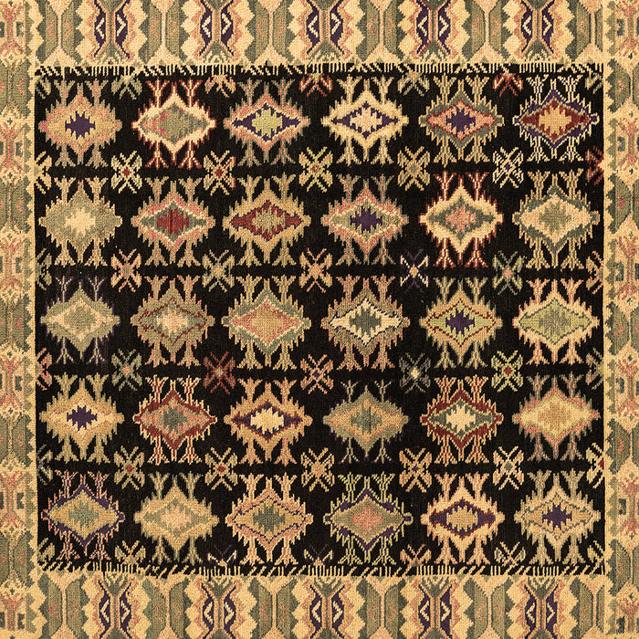 Square Abstract Brown Modern Rug, abs4633brn
