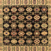 Square Abstract Brown Modern Rug, abs4633brn