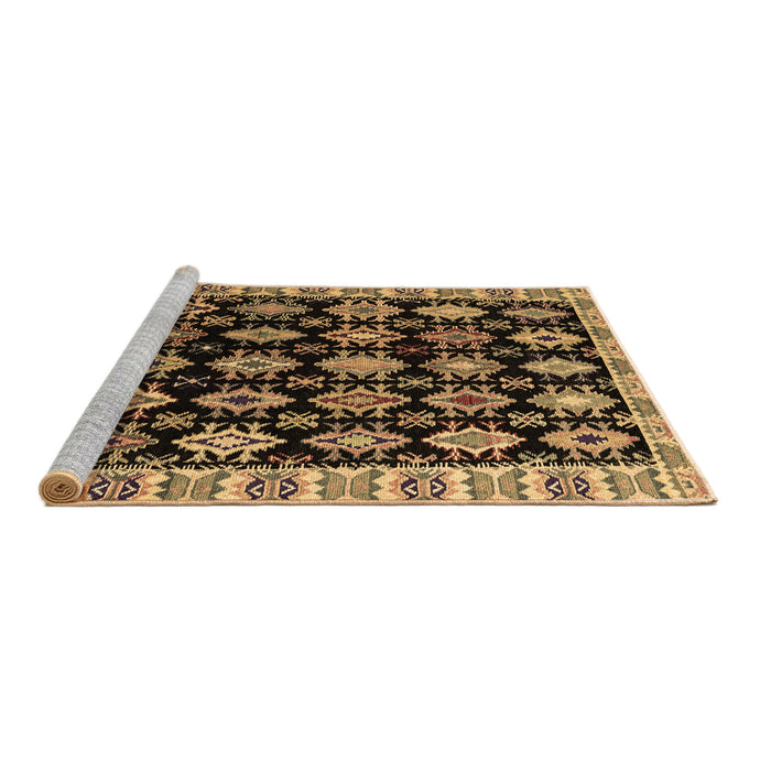 Sideview of Machine Washable Abstract Brown Modern Rug, wshabs4633brn