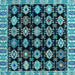 Square Abstract Light Blue Modern Rug, abs4633lblu