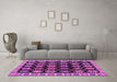 Machine Washable Abstract Pink Modern Rug in a Living Room, wshabs4633pnk