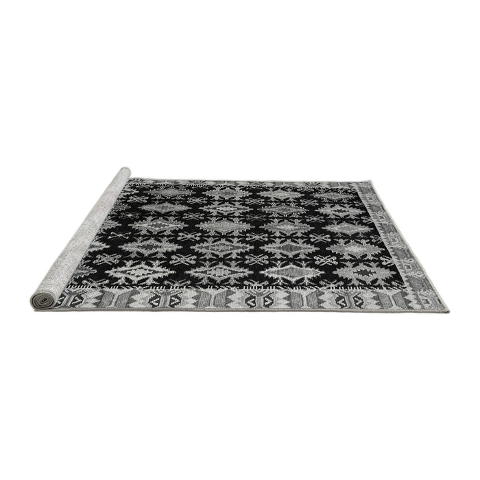 Sideview of Machine Washable Abstract Gray Modern Rug, wshabs4633gry