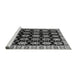 Sideview of Machine Washable Abstract Gray Modern Rug, wshabs4633gry