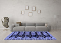 Machine Washable Abstract Blue Modern Rug, wshabs4633blu