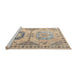 Sideview of Machine Washable Abstract Dark Almond Brown Rug, wshabs4634