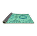 Sideview of Abstract Turquoise Modern Rug, abs4634turq