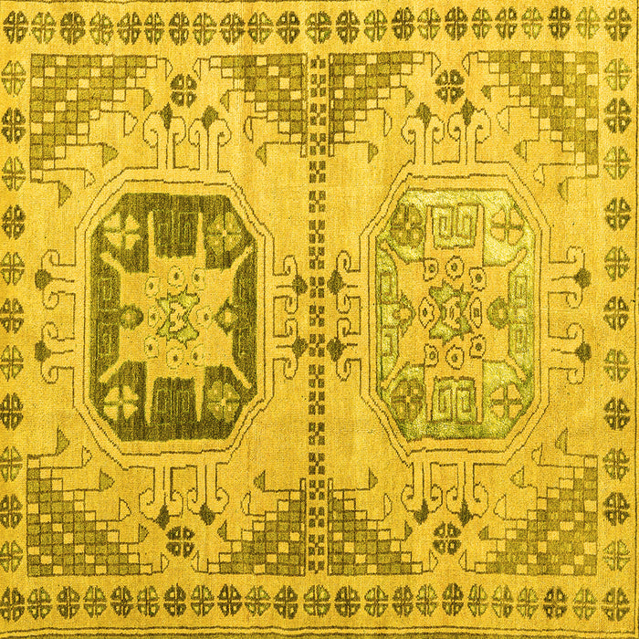 Square Abstract Yellow Modern Rug, abs4634yw