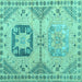 Square Abstract Turquoise Modern Rug, abs4634turq