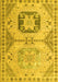 Machine Washable Abstract Yellow Modern Rug, wshabs4634yw