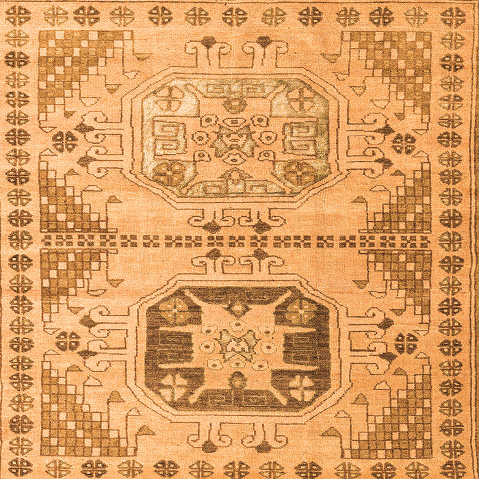 Square Machine Washable Abstract Orange Modern Area Rugs, wshabs4634org