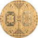 Round Abstract Brown Modern Rug, abs4634brn