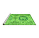 Sideview of Machine Washable Abstract Green Modern Area Rugs, wshabs4634grn