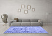 Machine Washable Abstract Blue Modern Rug in a Living Room, wshabs4634blu