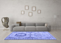 Machine Washable Abstract Blue Modern Rug, wshabs4634blu