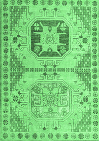 Abstract Emerald Green Modern Rug, abs4634emgrn