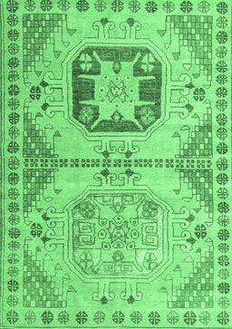 Abstract Emerald Green Modern Rug, abs4634emgrn