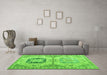 Machine Washable Abstract Green Modern Area Rugs in a Living Room,, wshabs4634grn