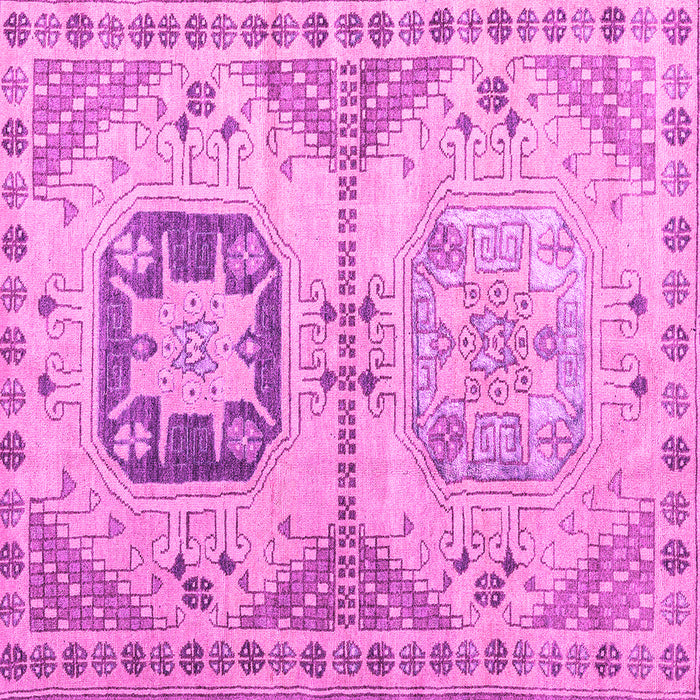 Square Machine Washable Abstract Pink Modern Rug, wshabs4634pnk