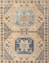 Machine Washable Abstract Dark Almond Brown Rug, wshabs4634