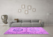 Machine Washable Abstract Purple Modern Area Rugs in a Living Room, wshabs4634pur