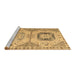 Sideview of Machine Washable Abstract Brown Modern Rug, wshabs4634brn