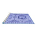 Sideview of Machine Washable Abstract Blue Modern Rug, wshabs4634blu