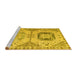 Sideview of Machine Washable Abstract Yellow Modern Rug, wshabs4634yw