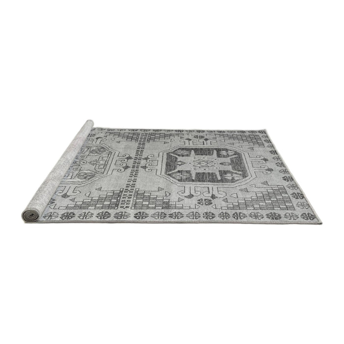 Sideview of Machine Washable Abstract Gray Modern Rug, wshabs4634gry