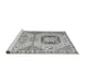 Sideview of Machine Washable Abstract Gray Modern Rug, wshabs4634gry