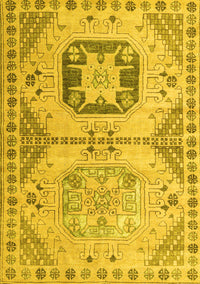 Abstract Yellow Modern Rug, abs4634yw