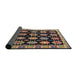 Sideview of Abstract Burgundy Brown Modern Rug, abs4635