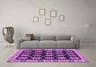 Machine Washable Abstract Purple Modern Area Rugs in a Living Room, wshabs4635pur