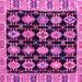 Square Machine Washable Abstract Pink Modern Rug, wshabs4635pnk