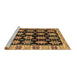 Sideview of Machine Washable Abstract Brown Modern Rug, wshabs4635brn