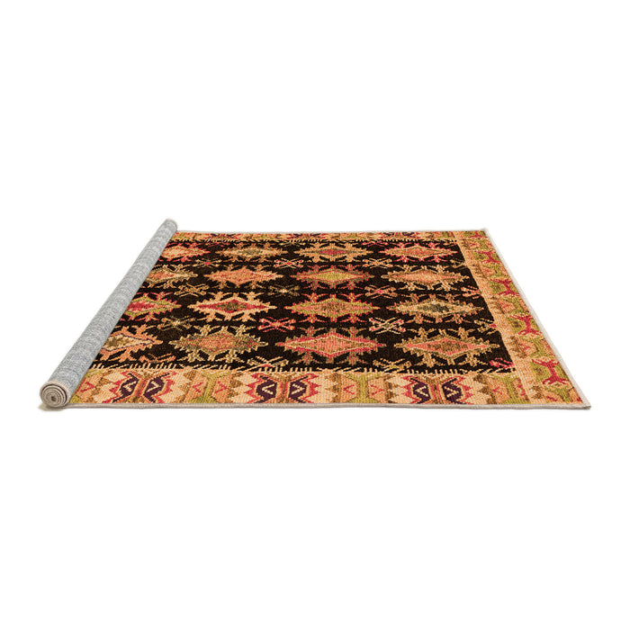 Sideview of Machine Washable Abstract Orange Modern Area Rugs, wshabs4635org