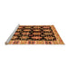 Sideview of Machine Washable Abstract Orange Modern Area Rugs, wshabs4635org