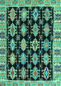 Abstract Turquoise Modern Rug, abs4635turq