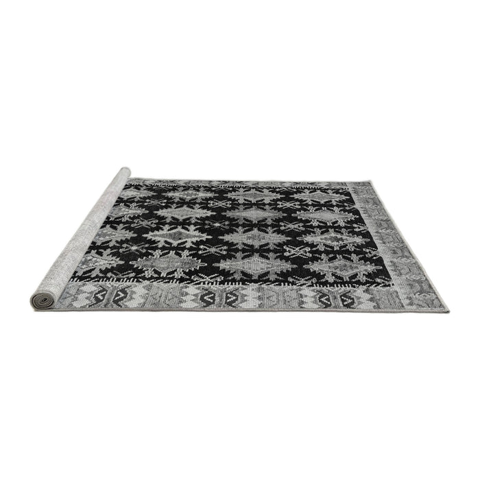 Sideview of Machine Washable Abstract Gray Modern Rug, wshabs4635gry