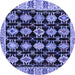 Round Abstract Blue Modern Rug, abs4635blu