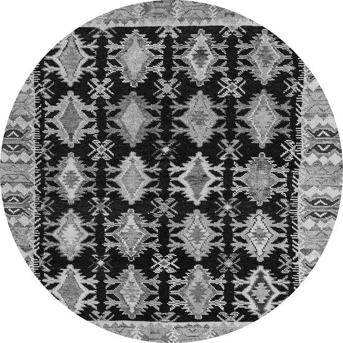 Round Abstract Gray Modern Rug, abs4635gry