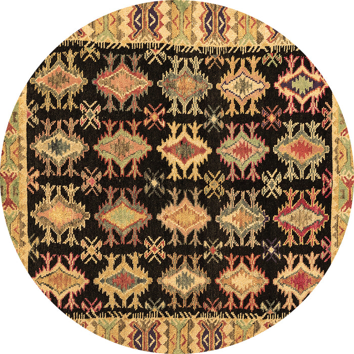 Round Machine Washable Abstract Brown Modern Rug, wshabs4635brn