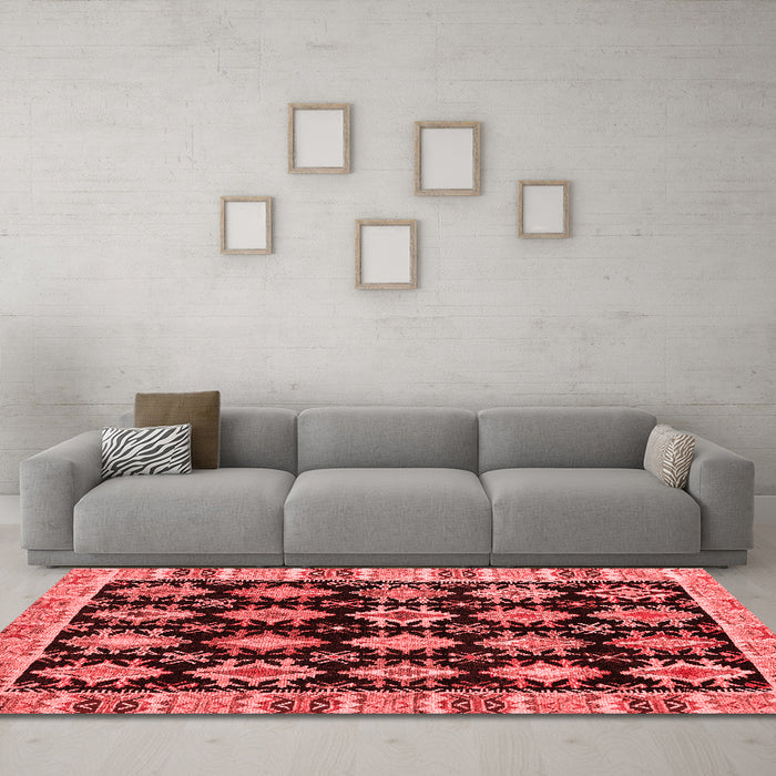 Modern Red Washable Rugs
