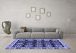 Machine Washable Abstract Blue Modern Rug in a Living Room, wshabs4635blu