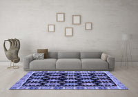 Machine Washable Abstract Blue Modern Rug, wshabs4635blu