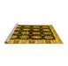 Sideview of Machine Washable Abstract Yellow Modern Rug, wshabs4635yw