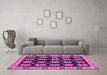 Machine Washable Abstract Pink Modern Rug in a Living Room, wshabs4635pnk