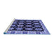 Sideview of Machine Washable Abstract Blue Modern Rug, wshabs4635blu