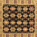 Square Abstract Brown Modern Rug, abs4635brn